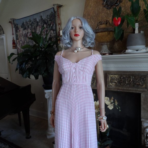 Self-Portrait Pink Gingham Midi Dress - Picture 4 of 16